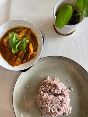 R4 VEGAN RED CURRY BROWN RICE (SPICY)
Potato, mushrooms, cabbage, tempeh, okra
RM9.90
 at Vegan Life in Perak