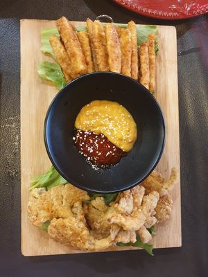 Deep fried mushrooms at Vegan Life in Perak