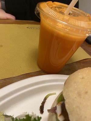 Pineapple, carrot and lime juice at Aromaticus in Rome