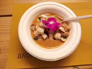 Vegan Pumpkin Soup at Aromaticus in Rome