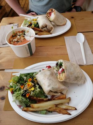 Vegan and Tempeh burrito + gazpacho at Aromaticus in Rome