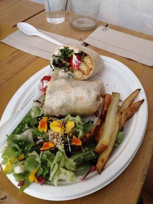 Tempeh burrito at Aromaticus in Rome
