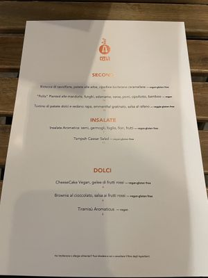 Menu (Side B)  at Aromaticus in Rome
