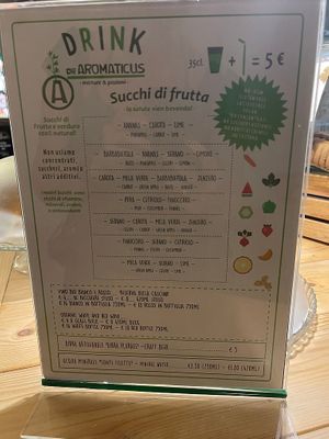 Drink menu (July 2023) at Aromaticus in Rome
