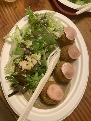 Vegan meatballs  at Aromaticus in Rome