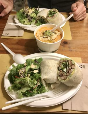 Vegan burritos and gazpacho at Aromaticus in Rome