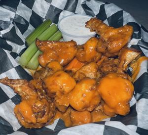 Buffalo cauliflower bites. Delicious!  at Jekyll & Hyde's Gastropub in Erie