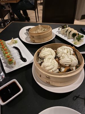 Steamed buns, dumplings and sushi  at Sunda in Nashville