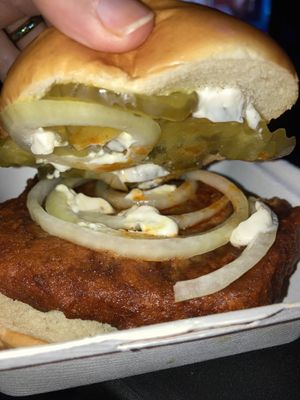 Nashville hot chxn sandwich! at The BE-Hive in Nashville