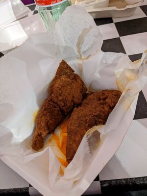 Nashville Hot Tenders (I already ate most of them) at The BE-Hive in Nashville