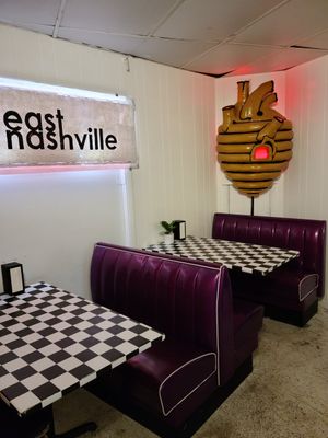 Interior sit-down space at The BE-Hive in Nashville
