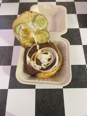 nashville hot chicken sandwich   at The BE-Hive in Nashville