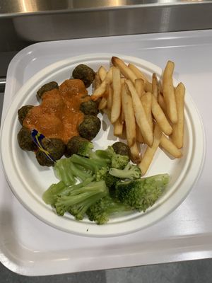 Veggie balls with tahini sauce. Pretty solid   at IKEA in Round Rock