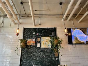 Very warm and cozy atmosphere  at Vegan Cave Tanoor Pizza in Vancouver