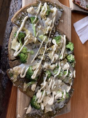   at Vegan Cave Tanoor Pizza in Vancouver