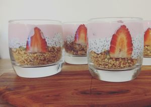 Strawberry chia pots at Fuzzy Wombat's Kitchen in Port Noarlunga