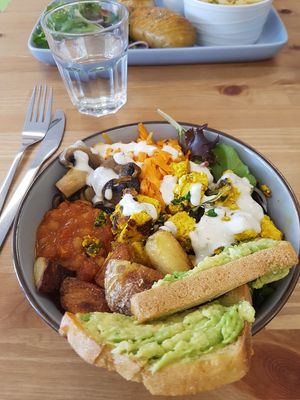 Tasted amazing and beautiful GF toast! at Fuzzy Wombat's Kitchen in Port Noarlunga