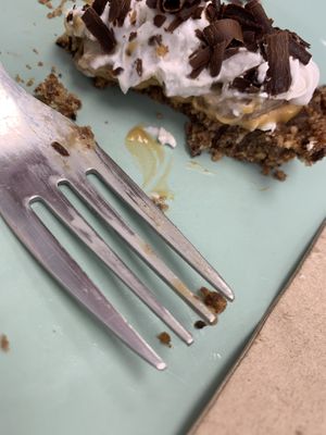 Banana Carmel tart with coconut cream at Fuzzy Wombat's Kitchen in Port Noarlunga