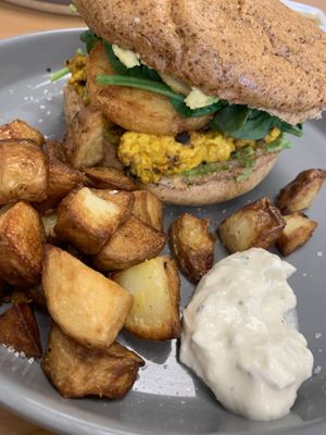 Breakfast burger at Fuzzy Wombat's Kitchen in Port Noarlunga
