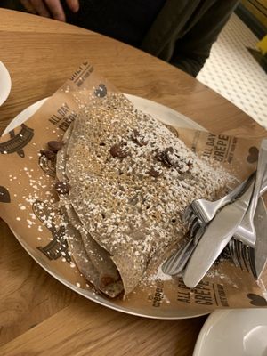 Chocolate and banana galette at Crêpeaffaire in Chester