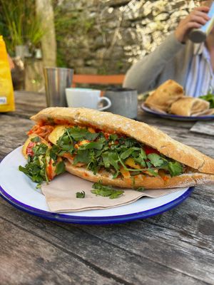 Vegan Big Bahn Mi with added kimchi at Rafikis in Ashburton