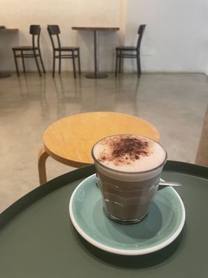 Chocolate Maca latte  at Bohl in Barcelona