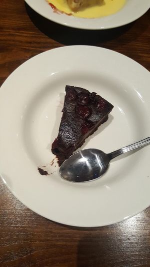 Vegan cherry brownie at Britannia Inn in Sunderland