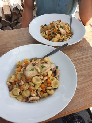Vegan mushroom pasta at Hermann in Freiburg