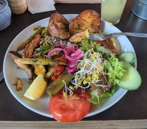 "Straight outta oven" baked potato at Hermann in Freiburg