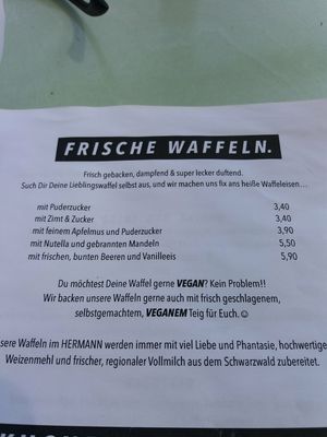 Vegan waffles at Hermann in Freiburg
