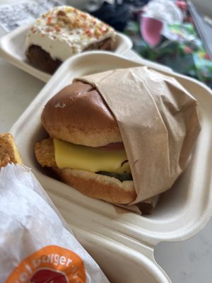 crispy chicken with cheese   at Veggie Grill by Next Level - UCLA Ackerman Union in West Los Angeles