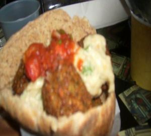 Falafel with add ons from falafel bar at Amsterdam Falafelshop at Amsterdam Falafelshop - Adams Morgan in Washington