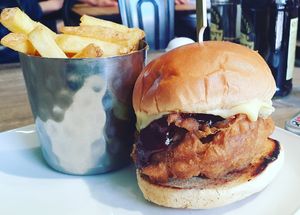 "Chicken' Burger at Cafe Thrive in Bournemouth