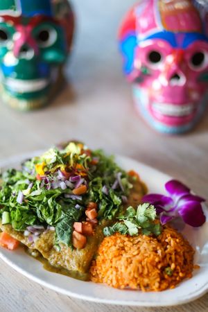 Tofu Green Enchilada at Patron's Corner in San Diego