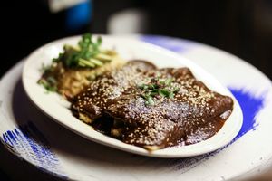 Tofu Mole Enchilada at Patron's Corner in San Diego