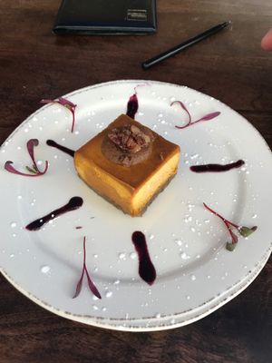Pumpkin pie cheese cake  at Patron's Corner in San Diego