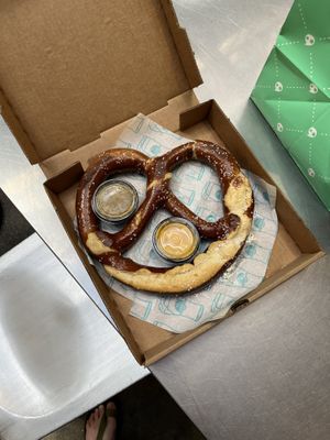 This pretzel was indeed giant!  at Golden Road Brewing - DTLA in Los Angeles
