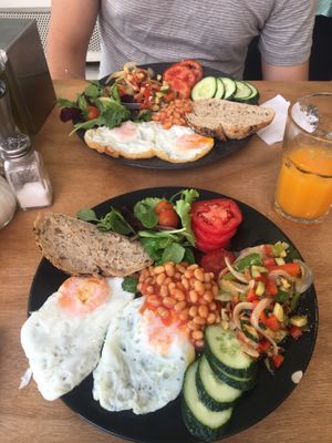 Vegetarian English breakfast  at Julia Bakery in Malaga