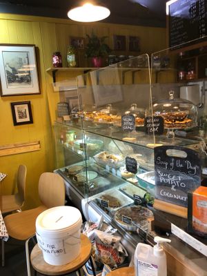 Lovely coffee and cakes. Vegan and vegetarian.  at Hummus in Edinburgh