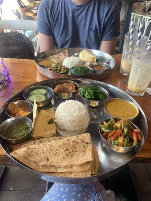Vegan North Indian Thali and Lassi’s  at Kokum Bistro in Jaipur