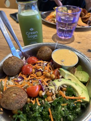Tigris Bowl and a green juice   at Green Sage Cafe - Broadway in Asheville