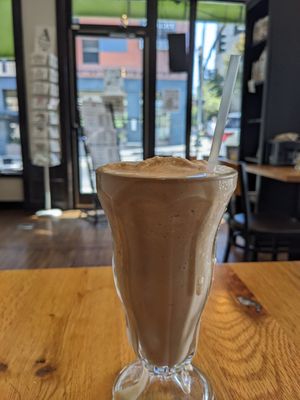 Mocha milkshake (automatically vegan) at Green Sage Cafe - Broadway in Asheville