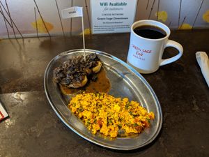 Biscuit and gravy plus tofu scramble at Green Sage Cafe - Broadway in Asheville