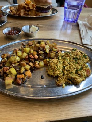 Root Hash and Tofu Scramble at Green Sage Cafe - Broadway in Asheville