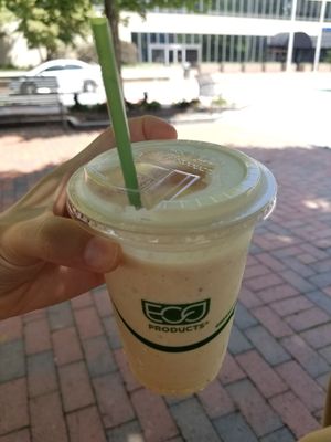 Golden Milk vegan milkshake 🤤 at Green Sage Cafe - Broadway in Asheville