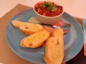 Menu of the day / Main / Chili sin carne  at Cafe Madrigal in Valencia