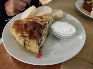 Tortilla with delicious aioli at Cafe Madrigal in Valencia