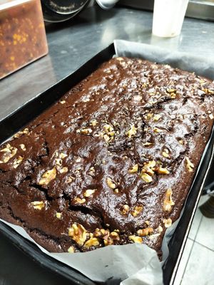 Walnut brownie ❤️ at Cafe Madrigal in Valencia