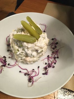 German potato salad  at Cafe Madrigal in Valencia