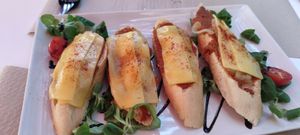 bruscheta. Yum! at Cafe Madrigal in Valencia